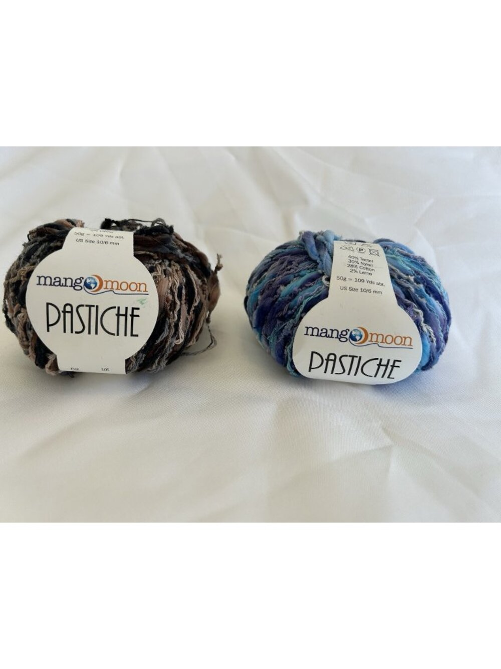 Mango Moon Pastiche Novelty Ribbon Yarn 2 Skeins Chiron Lunar Italy Vintage